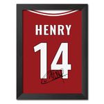 TenorArts Arsenal Thierry Henry Poster Frame Arsenal Jersey Print Laminated Photo Framed Painting with Matt Finish Black Texture (12 inches x 9inches)