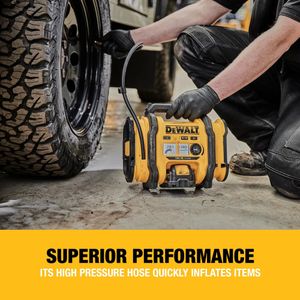 DEWALT 18V XR Cordless Inflator – Portable Air Compressor