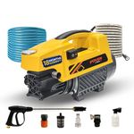 IBELL YO1800 High Pressure Washer, 1800W Induction Motor, 120 Bar Car Washer High Pressure Gun, 6.5 L/Min Flow, 8M Hose, Portable Pressure Washer for Car, Bike, Home & Outdoor Cleaning