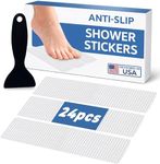 Homergy Anti Slip Shower Stickers 24 PCS, Invisible Non-Slip Shower Strips for Adults, Premium Adhesive Bath Tub Stickers (Clear)