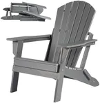 GarveeLife Folding Adirondack Chair, Oversized Hdpe Adirondack Chairs with Weather Resistant, Outdoor Fire Pit Chair for Patio, Porch, Deck, Garden