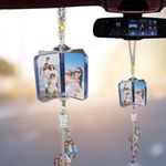 Personalized Crystal Car Interior Pendant,Customizable Photo Rearview Mirror Pendant,Crystal Photo Gifts,Car Interior Decoration Accessories