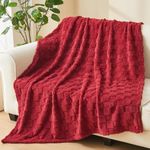 NEWCOSPLAY Super Soft Twin Blanket Red Premium Silky Flannel Fleece 3D Checkered Lightweight Bed Blanket All Season Use (Red Checkered, Twin(60"x80"))