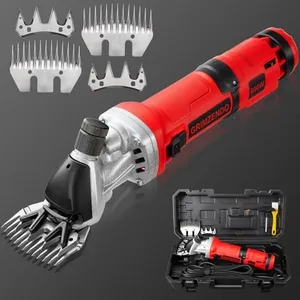 Sheep Shears 600W, Electric Sheep Clippers Professional, 6 Speed Heavy Duty Livestock Haircut for Grooming Sheep Horses Large Dog Thick Coats Animals, Small Dog Forbidden, Red