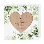 New Home Card With Wooden Heart Plaque Decoration Keepsake - New House Gift - New Memories (Green Card)