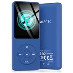 AGPTEK A02 8GB MP3 Player, 70 Hours Playback Lossless Sound Music Player (Supports up to 32GB), Dark Blue