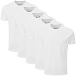 Charles Wilson 5 Pack Plain Crew Neck T-Shirt (X-Large, Plain White)