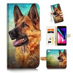 AJOURTEK for iPhone 8 Plus, iPhone 7 Plus, iPhone 6 Plus, Art Designed Flip Wallet Style Phone Case Cover Cat Dog Puppy Kitten Full Body Protection AD005 (#24900 German Shepherd 24900)