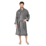 Rangoli Canningvale 100% Cotton Premium Bathrobes | Ultra Soft, 550 Gsm Lightweight Bathing Robes | Highly Absorbent & Quick Drying Luxurious Bath Gown | Knee Length Bath Robe - Grey