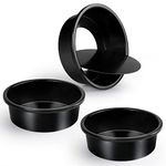 Cyimi 6 Inch Round Cake Pan Set of 3, Nonstick Coating Baking Round Cake Pans with Remvable Bottom for Birthday Layered Cakes,Party, Circle Cake Tins with Wider Grips for Oven Air Fryer, Black