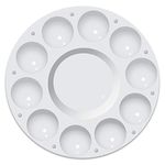 Round Artists Mixing Palette White Plastic