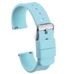 sourcing map Silicone Watch Band 16mm Width Quick Release Soft Rubber Replacement Watch Strap with Stainless Steel Buckle for Men Women, Blue