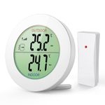 ORIA Indoor Outdoor Thermometer, Wireless Temperature Monitor, Digital LCD Thermometer with Remote Sensor, Outdoor Arrow Trends (°C/°F), Min/Max Value, Tabletop and Wall-mounted Design for Home