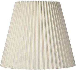 10" Top x 17" Bottom x 14 1/2" High x 14 3/4" Slant Lamp Shade Replacement Large Ivory White Bell Round Traditional Pleated Spider Harp Finial - Springcrest