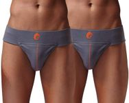 omtex Men's Cotton Exercise & Fitness Underwear (Pack of 2) (NeoBCGLPackof2_Grey_L)