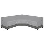 Easy-Going Outdoor V-Shaped Sectional Sofa Cover 89"X89" UV Resistant Patio Sectional Couch Cover Waterproof Lawn Patio Furniture Cover, Gray/Dark Gray