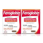 Feroglobin B12 Capsules - 30 Capsules | Gentle Iron Supplement for Anaemia which contribute to the reduction of tiredness and Fatigue (Pack of 2)