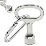 SZXMDKH Metal Triangular Key Meter Box Key Silver Triangle Socket Spanner Key with a Keychain for Gas Water Electric Meter Box Cabinet