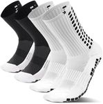 LUX Sports Performance Grip Socks Bundle - Black & White Grip Socks For Every Activity