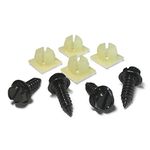 Black License Plate Screws - OE Style Fastener Kit with Nylon Inserts for Fastening License Plates, Frames & Covers (Black Zinc Plated)