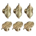 XXHong Creative Cabinets Knobs Gold Dresser Drawer Leaf Handles Decorative Pulls Handles Hardware for Kitchen Door 6 Packs