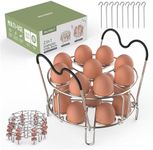 Maxracy Stackable Egg Steamer Rack Trivet 9 holes with Heat Resistant Handles for Instant Pot Accessories Stainless Steel Egg Assit fits 6qt 8qt Pressure Cooker(9 Holes Handle Set)