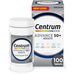 Centrum Advance 50+ Multivitamin Tablets for Men and Women, 100 Tablets, Vitamins with 24 Essential Nutrients, including Vitamin C, D, and Zinc (Packaging and Tablet colour may vary slightly)