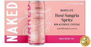 Naked Life Non-Alcoholic Rose Sangria Spritz Cocktail- 24 Pack (6 x 4 x 250mls). Low Calorie & 99% Sugar Free, Non Alcoholic Drinks with Natural Ingredients. Refreshing Non Alcoholic Beer Alternative