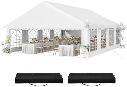 YITAHOME 20x30FT Party PVC White Tent Heavy Duty Wedding Event Shelters Upgraded Galvanized Ripple Canopy with Large Roof Removable Sidewalls & 3 Storage Bags 600D Oxford Commercial