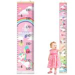 HIFOT Kids Growth Chart Height Measuring Chart,Unicorn Canvas Wall Hanging Rulers for Baby Children Girls Bedroom Decor 74.8''* 7.87''