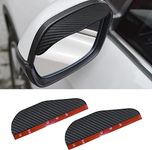 CarOxygen Car Rear View Mirror Rain Cover Universal Rear View Mirror Rain Eyebrow Plastic Rear View Mirror Rain Protector for Cars SUV Truck - Black Carbon Colour