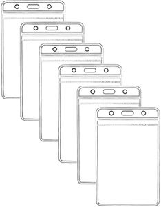 KINGSUM Vertical ID Badge Holders Sealable Waterproof Clear Plastic Holder, Fits RFID/Proximity/Badge Swipe Cards or Credit Card (6Pcs, Vertical)