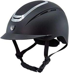 Tipperary Equestrian Ultra Helmet, Matte Black Shell/Matte Blacktop/Silver Trim, M (9304-M-MBK)
