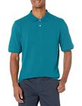 Amazon Essentials Men's Big & Tall Cotton Pique Polo Shirt, Dark Teal, 4X Tall