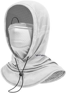 YANIKY Summer Cooling Balaclava with Breathable Holes, Sun UV Protection Face Mask for Running, Cycling, Fishing, Men & Women Arctic White