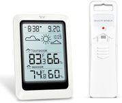 ORIA Digital Thermometer Hygrometer, Wireless Weather Station with Outdoor Sensor, Weather Forecast/Time/Date/Alarm/Snooze, Wireless Temperature and Humidity Monitor with Backlight for Home & Office