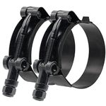 ISPINNER 2 Pack 2 Inch Stainless Steel T-Bolt Hose Clamps, Clamp Range 56-64mm for 2" Hose ID (Black)