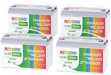 Redodo 4 Pack 12V 100Ah LiFePO4 Bat