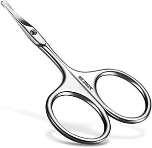 MR.GREEN Facial Hair Scissors Rounded Nose Hair Scissors Stainless Steel Mustache Beard Eyebrows Eyelashes Trimming Clippers (Mr-2002)