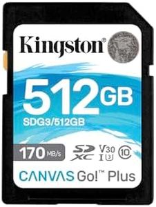 Kingston 512 GB Canvas Go Plus 170MB/s Read SD Memory Card