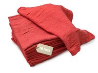 Pro-Clean Basics Cotton Shop Towels Industrial-Grade Cleaning, Highly Absorbent, Reusable, Durable, Perfect for Garages, Workshops & Factories, 10" x 12", Basic Red, Pack of 50