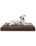 KSIIA Orthopedic Dog Bed Crate Waterproof Pet Mats for Large Dogs Deluxe Plush Washable Pet Bed with Egg Crate Foam & Removable Cover, 41 x 27 Inch, Brown