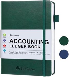 Accounting Ledger Book - Ledger Books Bookkeeping for Personal & Small Business Accounting, Expense Tracker Notebook for Expenses, Deposits & Balance, A5 Log Book for Small Business Essentials, Green