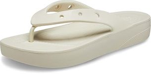 Crocs Women's Classic Platform Flip W Clog, Bone, 6 UK