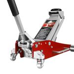 Jack Boss 3 Ton Low Profile, Aluminum and Steel Racing Floor Jack with Dual Pistons Quick Lift Pump for Sport Utility Vehicle, Lifting Range 3-15/16" min to 18-5/16" max, Red