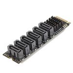 M.2 to SATA3.0 Adapter Card - High Speed 6Gbps ASM1166 PCIe to SATA Expansion Card with Smart Indicator for Computer Accessories