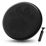 Trideer Inflated Stability Wobble Cushion with Pump, Flexible Seating Classroom, Extra Thick Core Balance Disc, Wiggle Seat for Sensory Kids (Office & Home & School) (34cm Black)