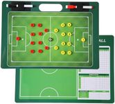 SANXIULY Magnetic Soccer Clipboard for Coach,Double-Sided Dry Erase Soccer Board with 30 Magnets