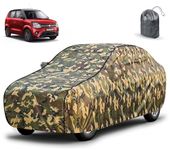 CARZEX Waterproof Car Body Cover Compatible with Maruti Wagon R New with Mirror Pocket, Triple Stitched (Military Jungle Print, Camouflage Design) (No Antenna Pocket)