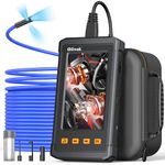 Oiiwak Triple Lens Sewer Inspection Camera - 50ft Endoscope with Light, 1080P HD IPS Screen, Split Screen Capability - Waterproof Industrial Borescope for Plumbing, HVAC, Auto Maintenance